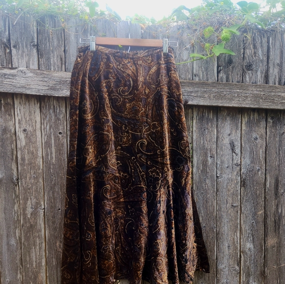 Coldwater Creek Velvet Paisley Burnout Maxi Skirt - Picture 1 of 11